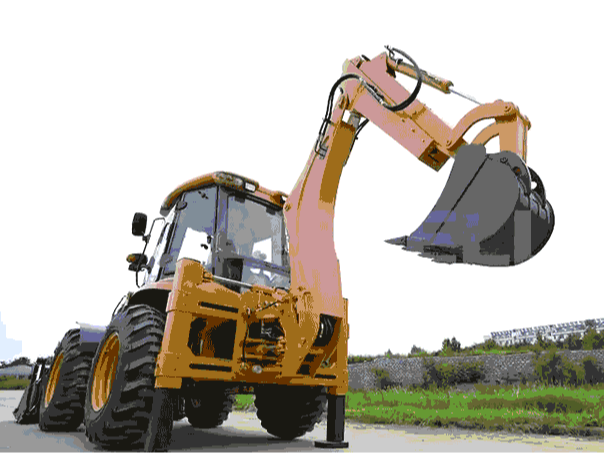 How does the backhoe loader work?